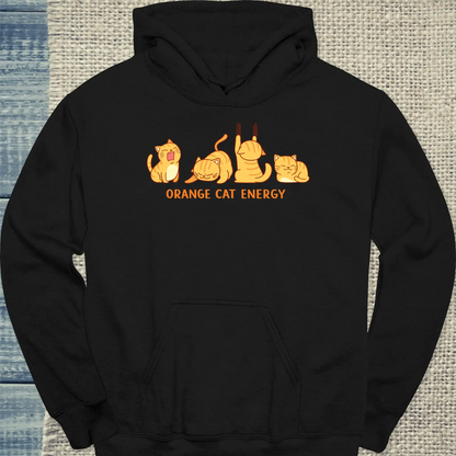 Hoodie - Orange Cat Energy - Unisex - Katze, Orange Schwarz