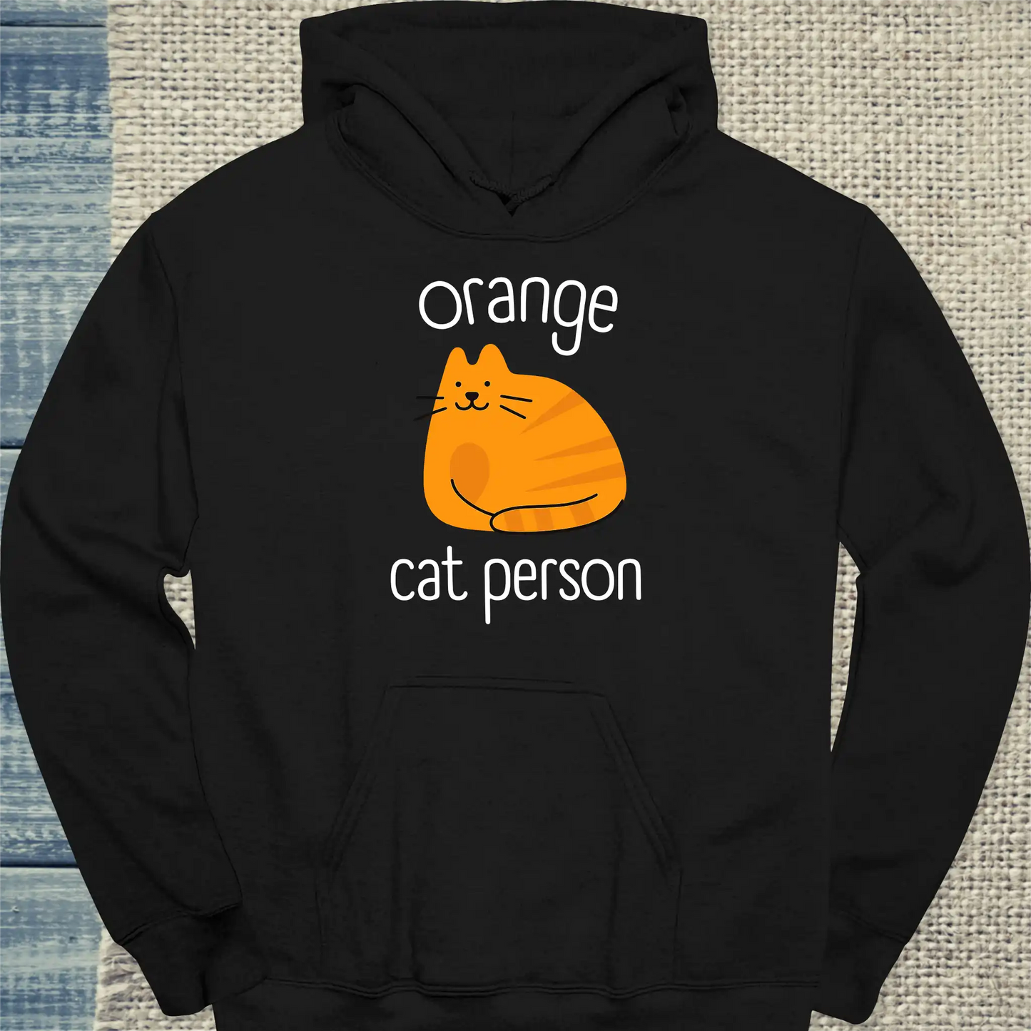 Hoodie - Orange Cat Person - Unisex - Katze, Orange Schwarz