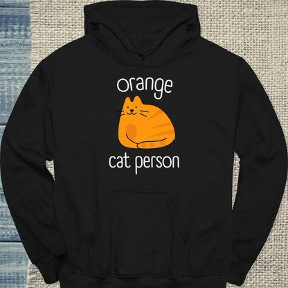 Hoodie - Orange Cat Person - Unisex - Katze, Orange Schwarz
