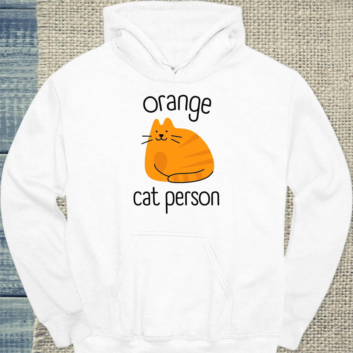 Hoodie - Orange Cat Person - Unisex - Katze, Orange Weiß