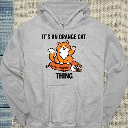 Hoodie - Orange Cat Thing - Unisex - Katze, Orange Grau