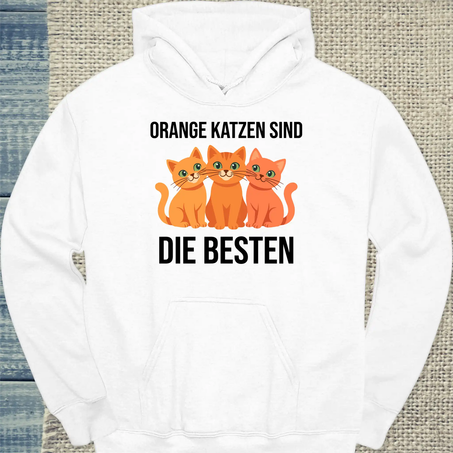 Hoodie - Orange Katzen sind die besten - Unisex - Katze, Orange Weiß