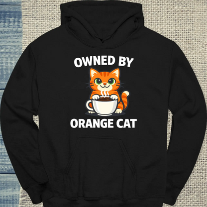 Hoodie - Owned by Orange Cat - Unisex - Katze & Kaffee, Orange Schwarz