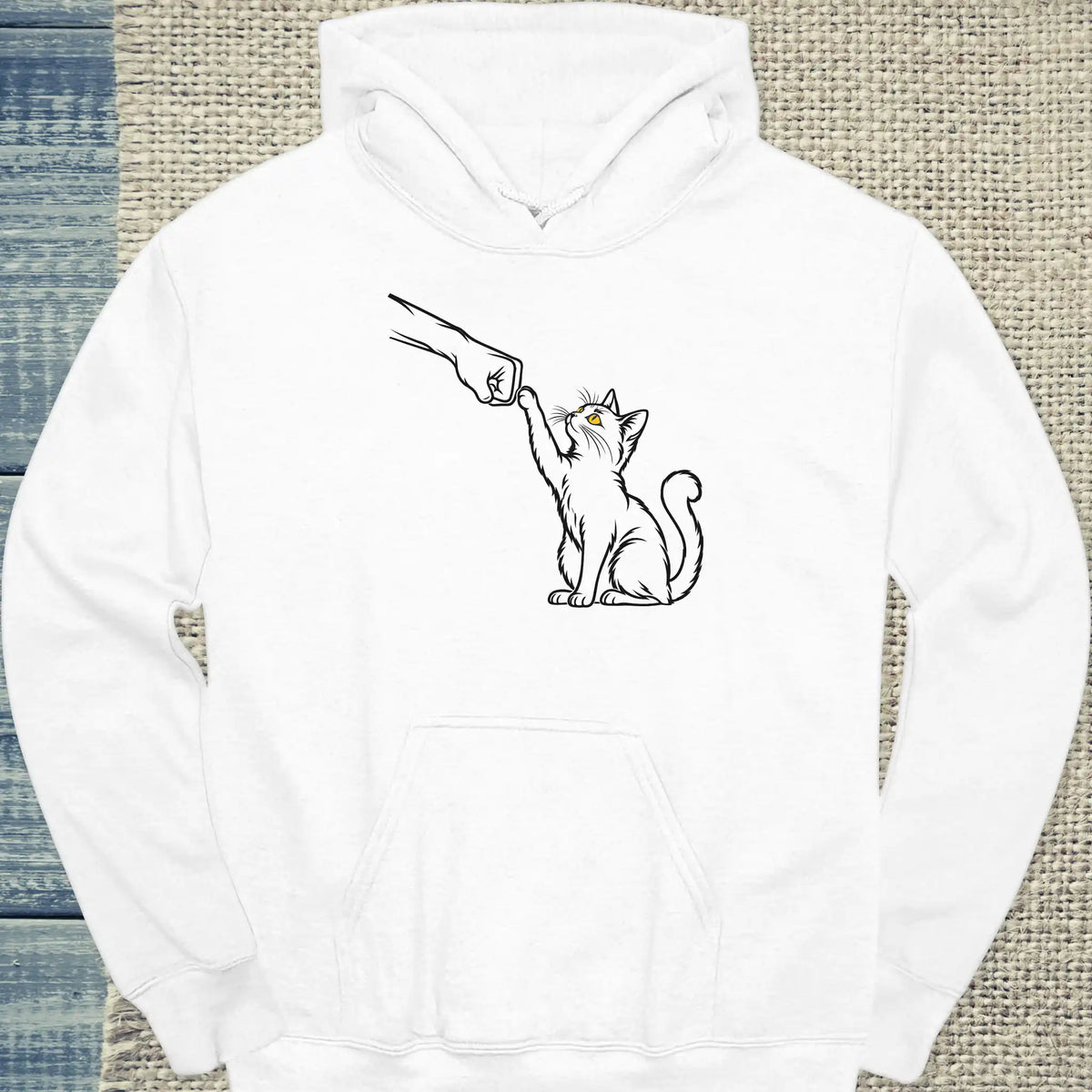 Hoodie - Paw Bump - Unisex - Katze Weiß