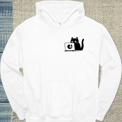 Hoodie - PC Cat - Unisex - Katze Weiß