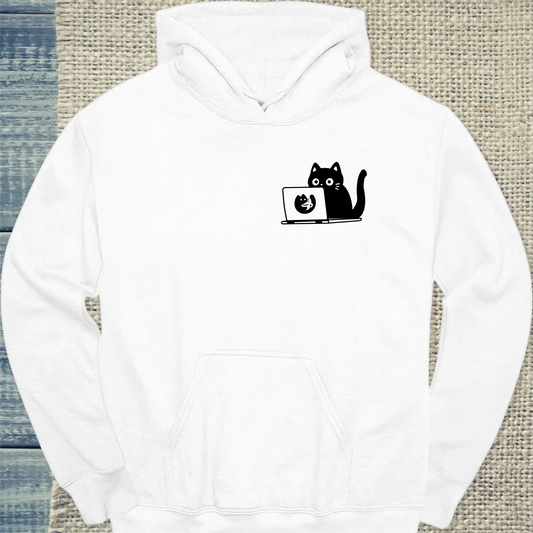 Hoodie - PC Cat - Unisex - Katze Weiß