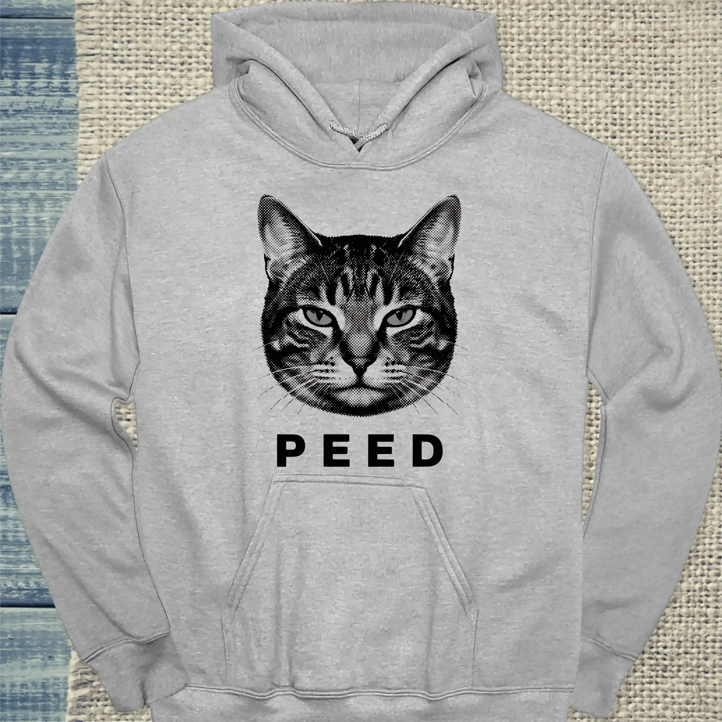 Hoodie - Peed - Unisex - Katze Grau