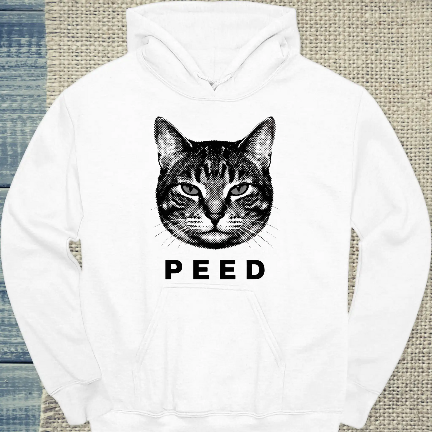 Hoodie - Peed - Unisex - Katze Weiß