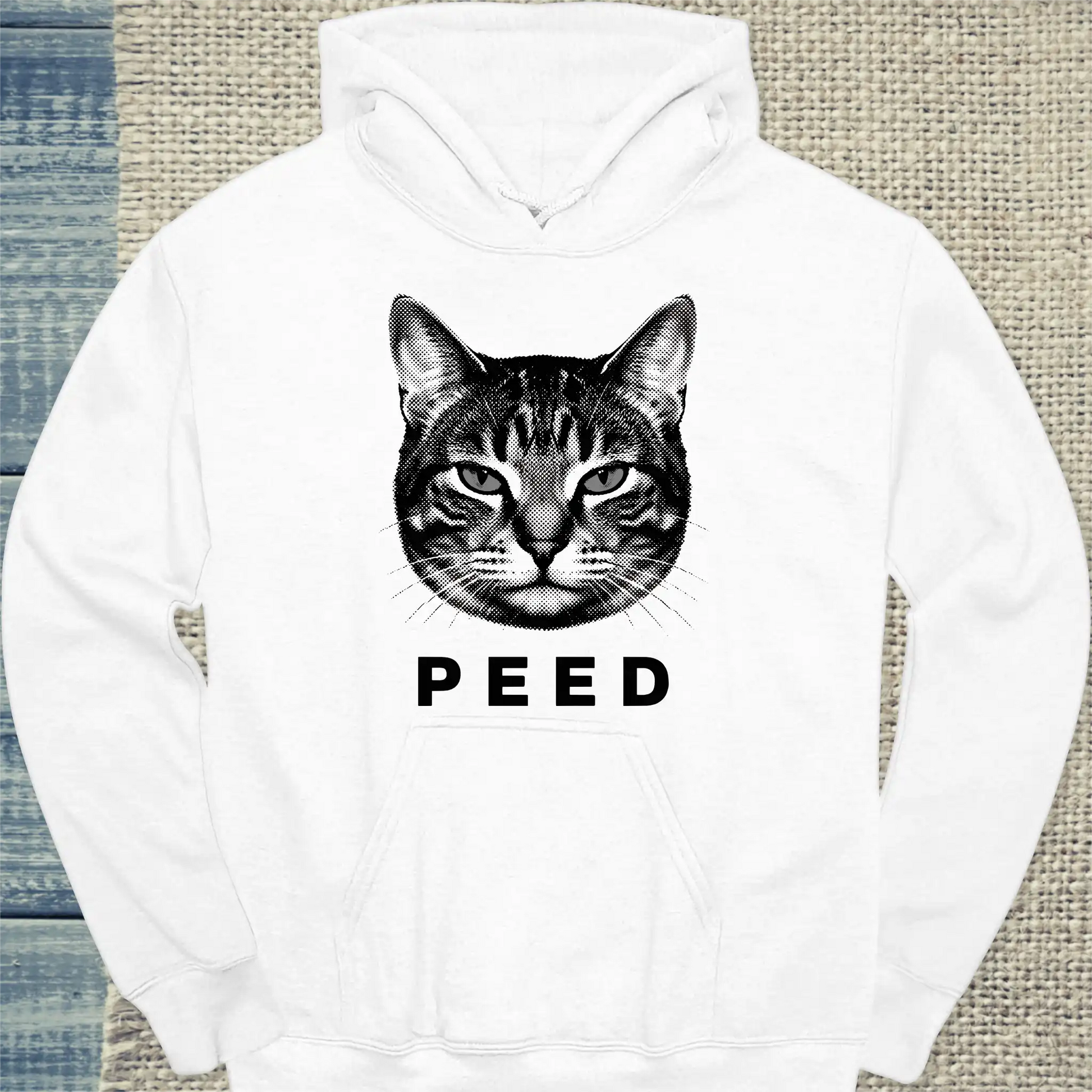 Hoodie - Peed - Unisex - Katze Weiß