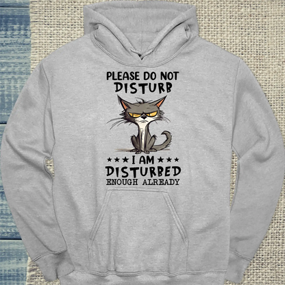 Hoodie - Please Do Not Disturb - Unisex - Katze Grau