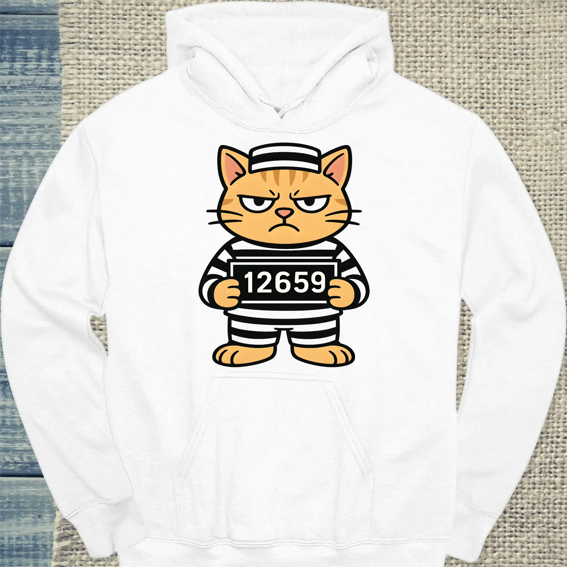 Hoodie - Prison Cat - Unisex - Katze Weiß