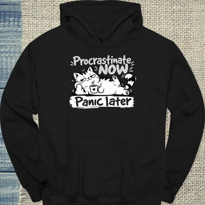 Hoodie - Procrastinate - Unisex - Katze Schwarz