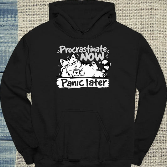 Hoodie - Procrastinate - Unisex - Katze Schwarz