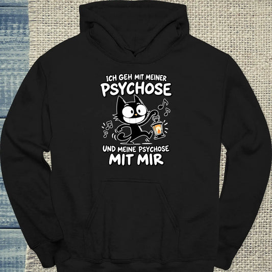 Hoodie - Psychose - Unisex - Katze Schwarz