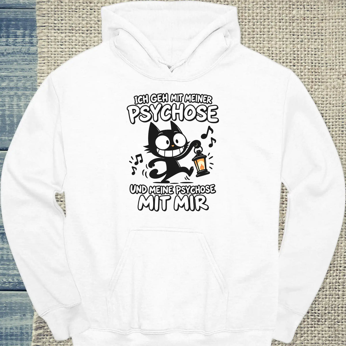 Hoodie - Psychose - Unisex - Katze Weiß