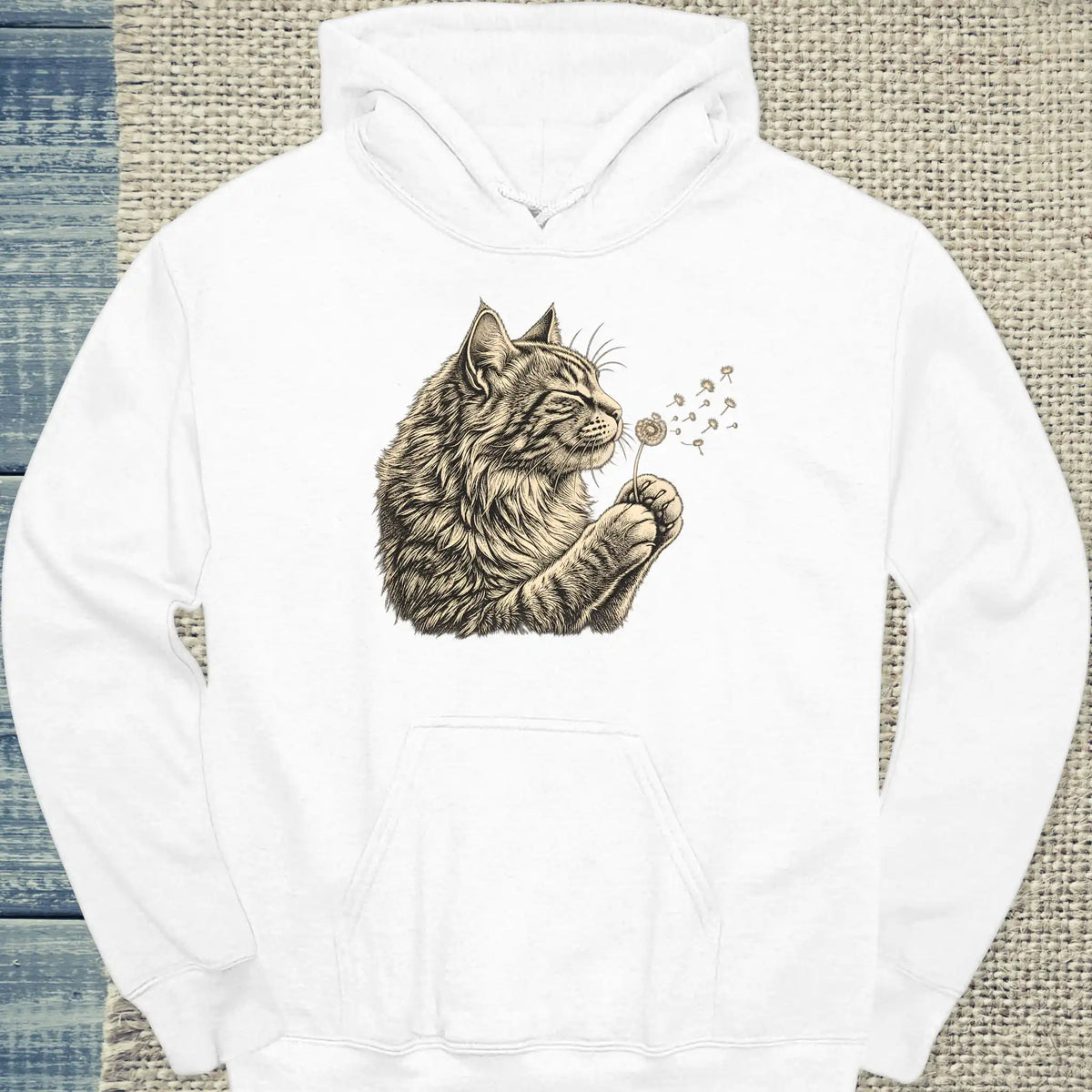 Hoodie - Pusteblume - Unisex - Katze Weiß