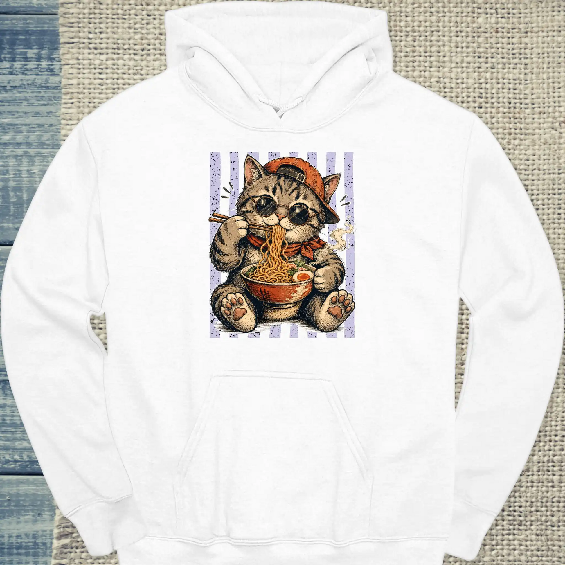 Hoodie - Ramen Boy - Unisex - Katze, Ramen, Cat Guy Weiß