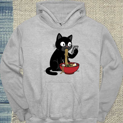 Hoodie - Ramen - Unisex - Katze Grau