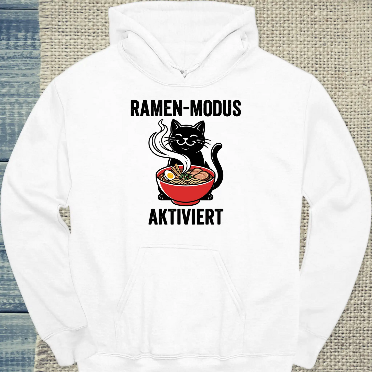 Hoodie - Ramen-Modus - Unisex - Katze Weiß