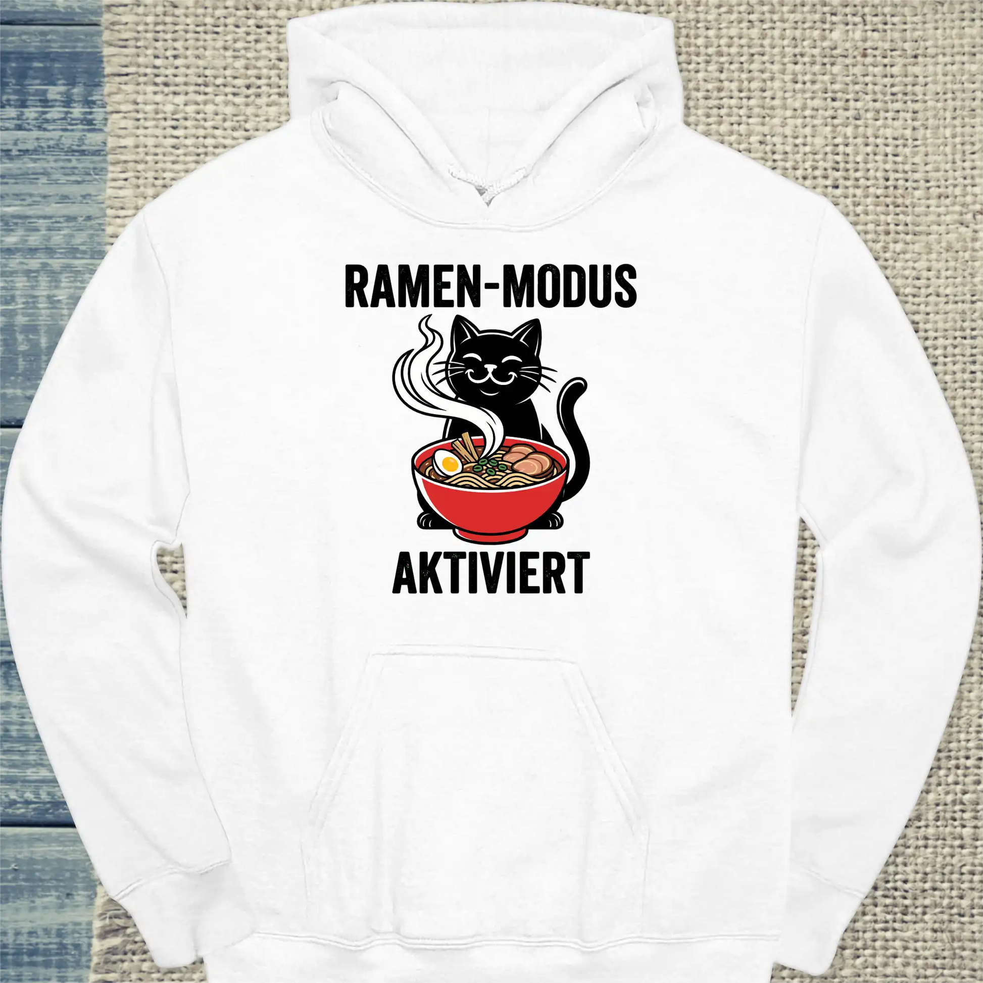 Hoodie - Ramen-Modus - Unisex - Katze Weiß