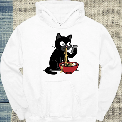 Hoodie - Ramen - Unisex - Katze Weiß