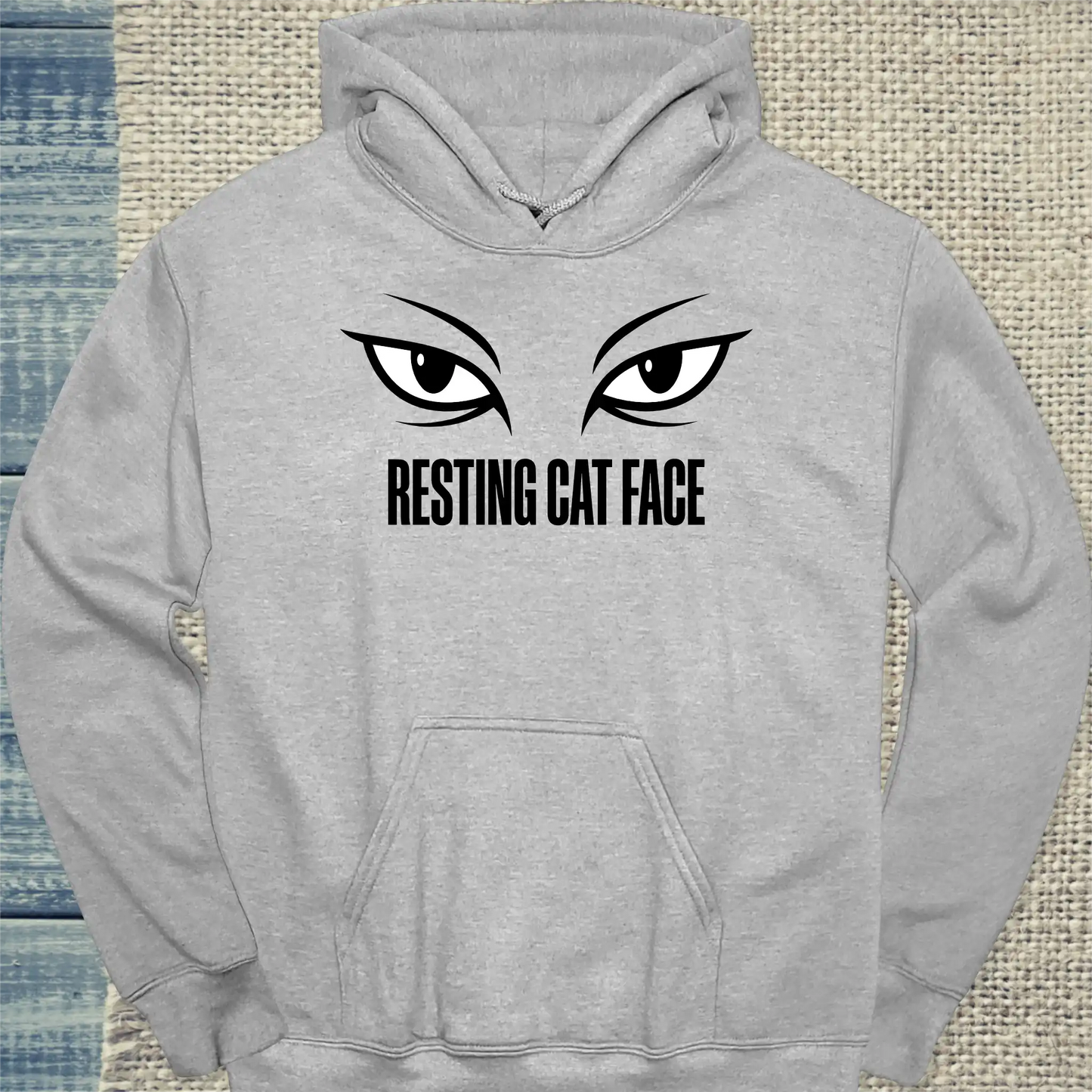 Hoodie - Resting Cat Face - Unisex - Katze Grau