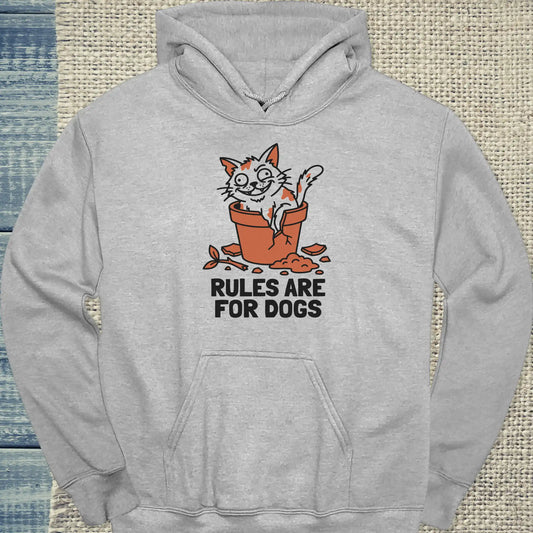 Hoodie - Rules are for dogs - Unisex - Katze Grau