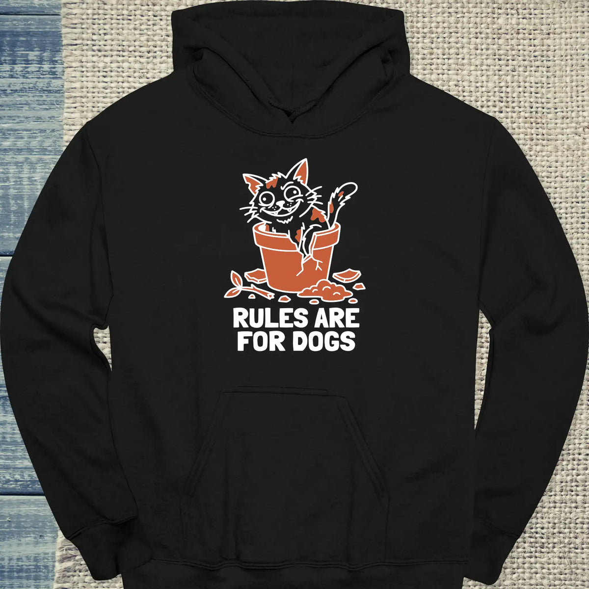 Hoodie - Rules are for dogs - Unisex - Katze Schwarz