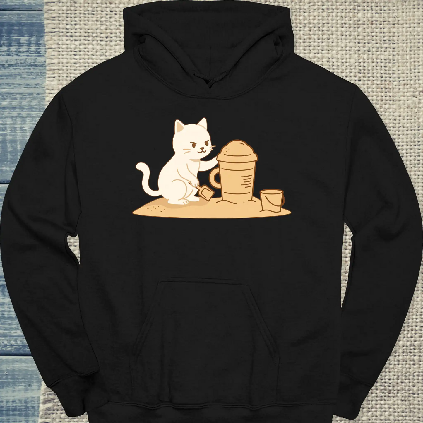Hoodie - Sandkuchen - Unisex - Katze, Sommer Schwarz