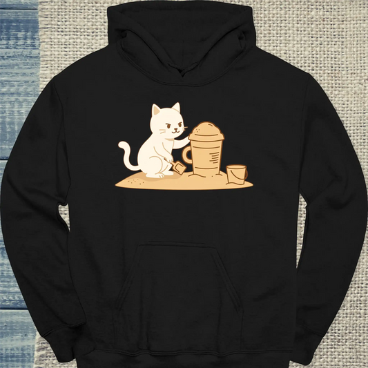 Hoodie - Sandkuchen - Unisex - Katze, Sommer Schwarz