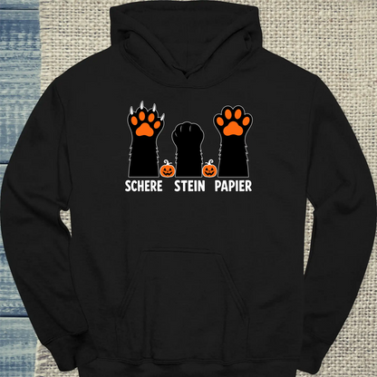 Hoodie - Schere Halloween - Unisex - Katze, Halloween Schwarz