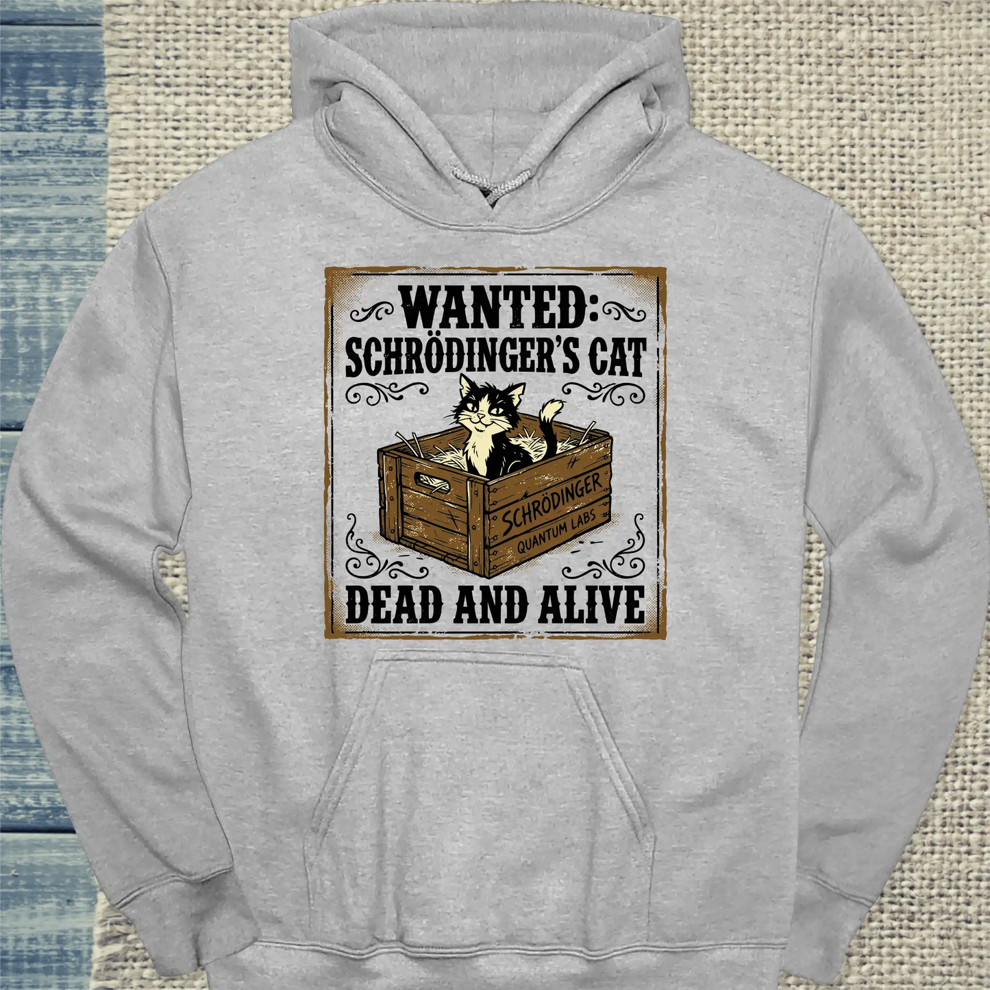 Hoodie - Schrödingers Cat - Unisex - Katze Grau