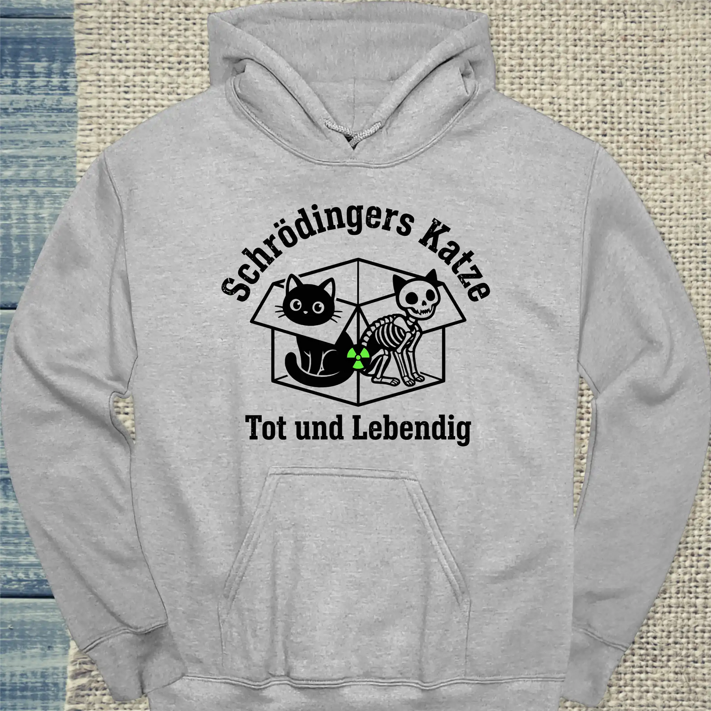 Hoodie - Schrödingers Katze - Unisex - Katze Grau