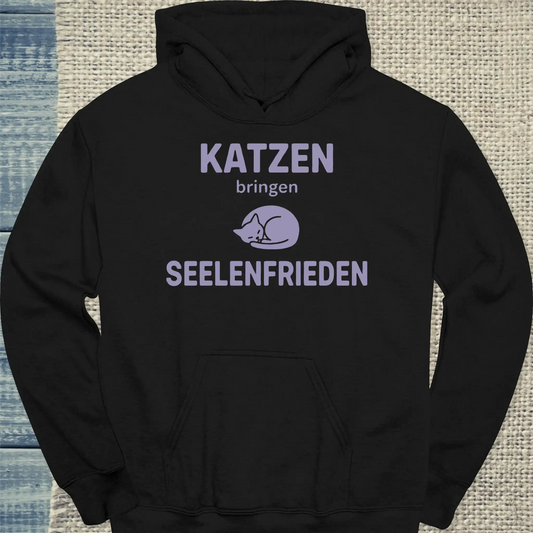 Hoodie - Seelenfrieden - Unisex - Katze Schwarz
