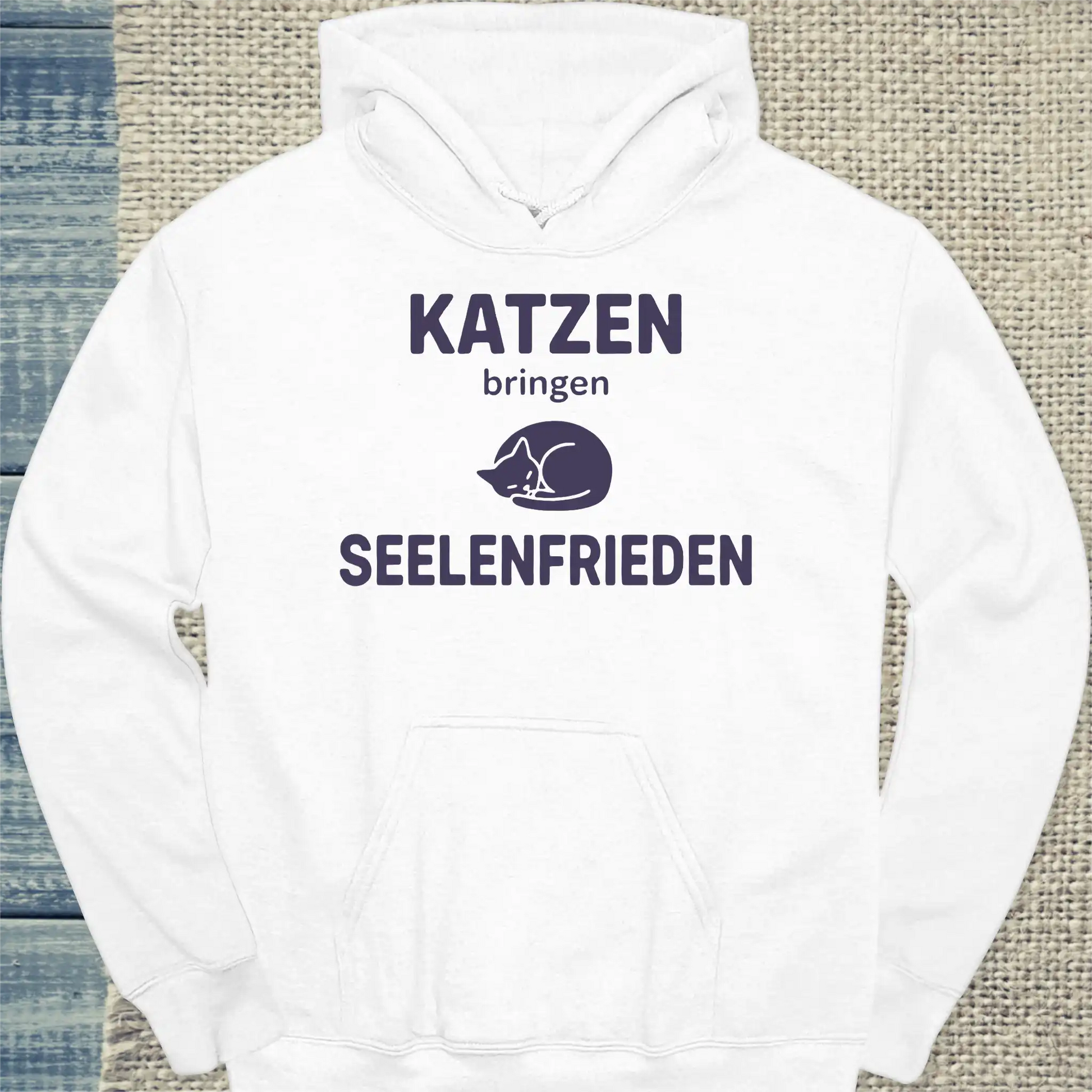 Hoodie - Seelenfrieden - Unisex - Katze Weiß