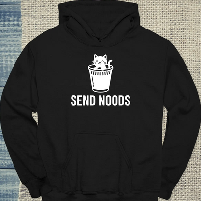 Hoodie - SEND NOODS - Unisex - Katze, Ramen Schwarz
