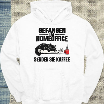 Hoodie - Senden Sie Kaffee - Unisex - Katze & Kaffee Weiß
