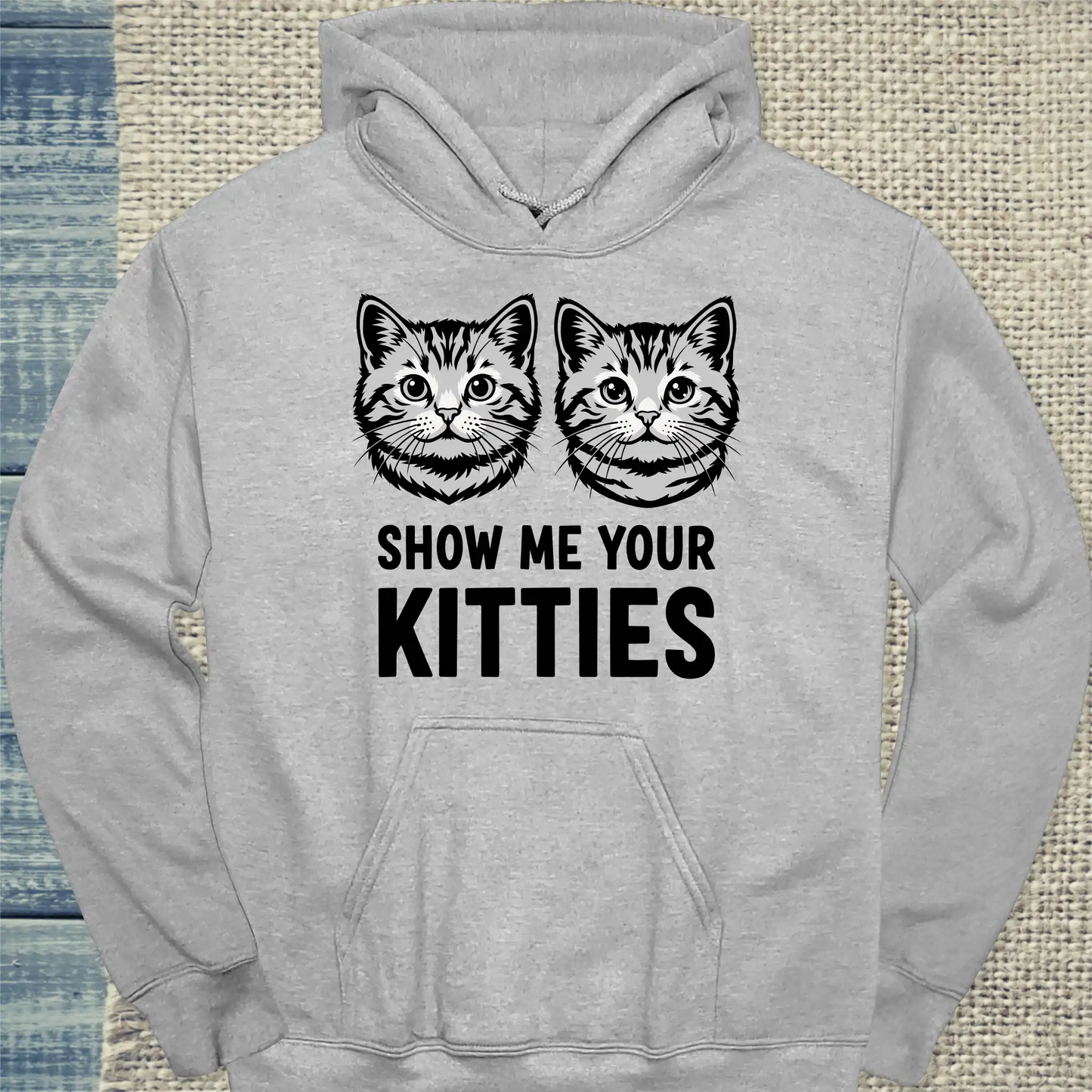 Hoodie - Show Me Your Kitties - Unisex - Katze Grau