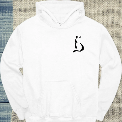 Hoodie - Silhouette - Unisex - Katze Weiß