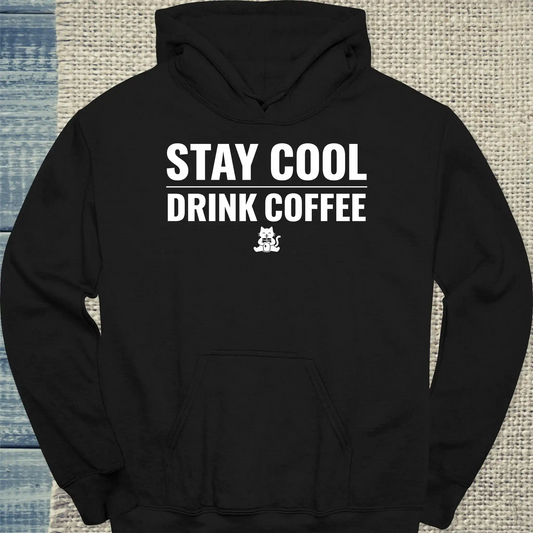 Hoodie - Stay Cool - Unisex - Kaffee, Sommer Schwarz