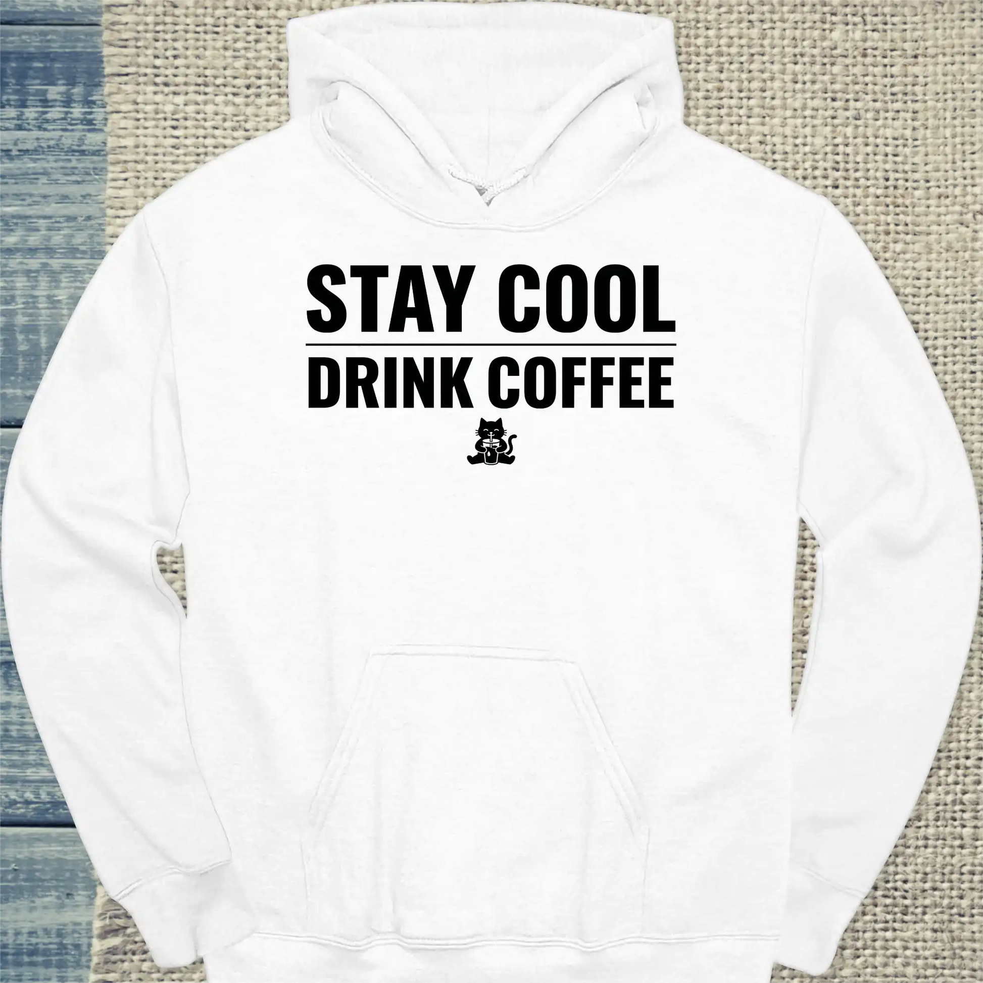 Hoodie - Stay Cool - Unisex - Kaffee, Sommer Weiß