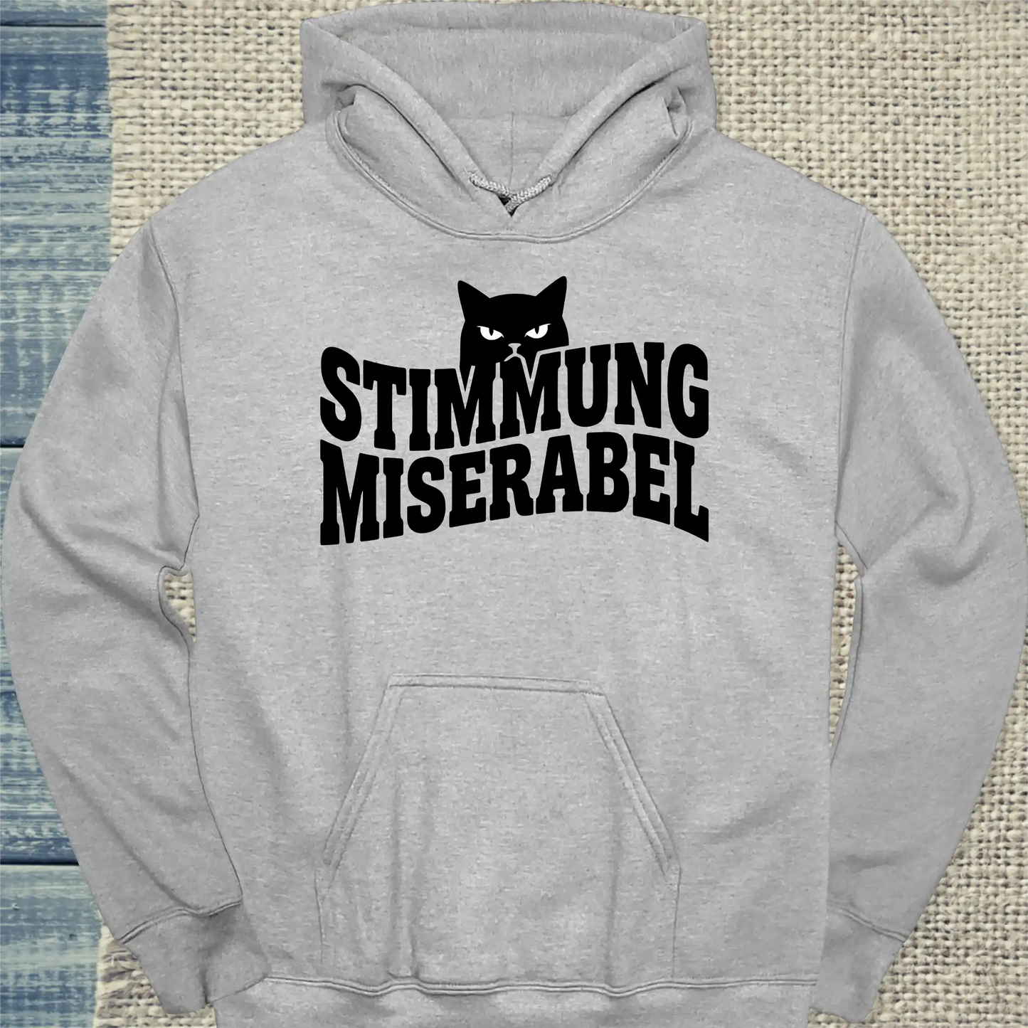 Hoodie - Stimmung miserabel - Unisex - Katze Grau