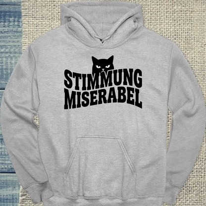 Hoodie - Stimmung miserabel - Unisex - Katze Grau