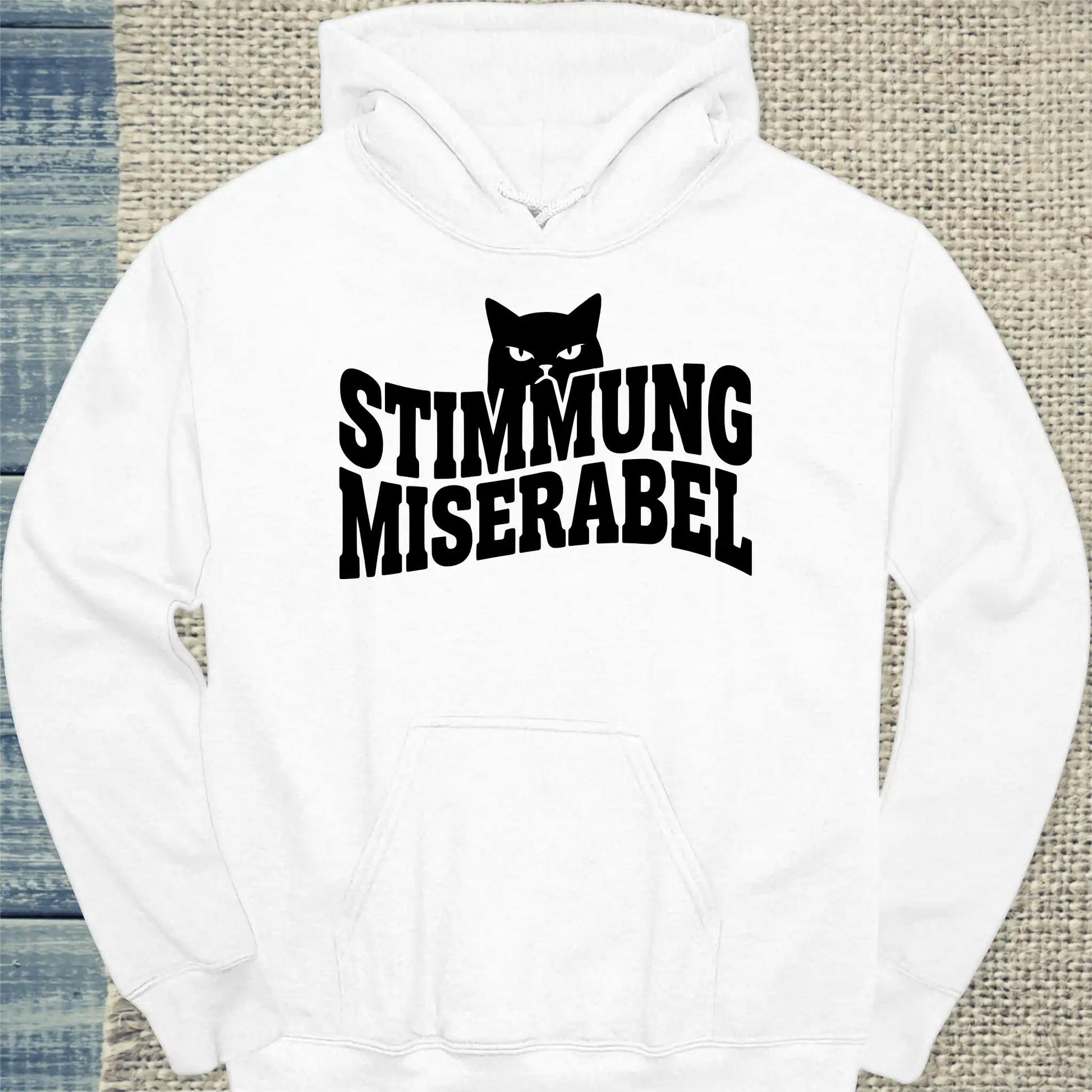 Hoodie - Stimmung miserabel - Unisex - Katze Weiß
