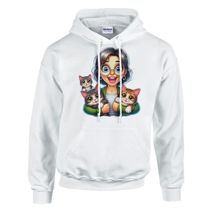 Hoodie - Stolze Katzen Mama - Unisex - Kaffee, Cat Lady Weiß