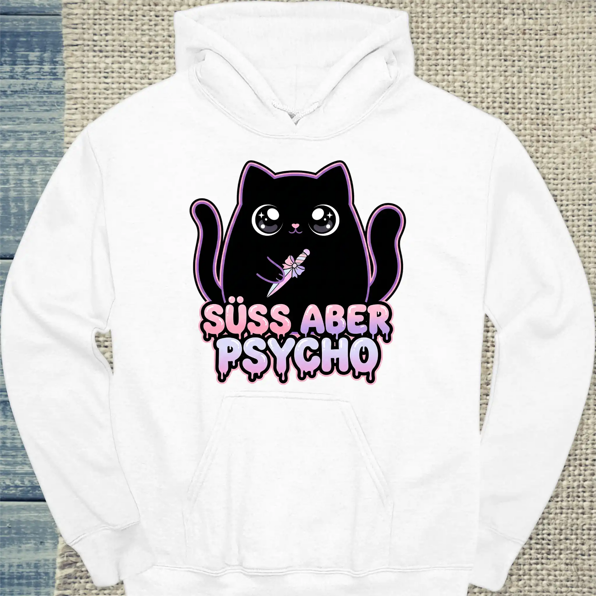 Hoodie - Süß aber Psycho - Unisex - Katze Weiß