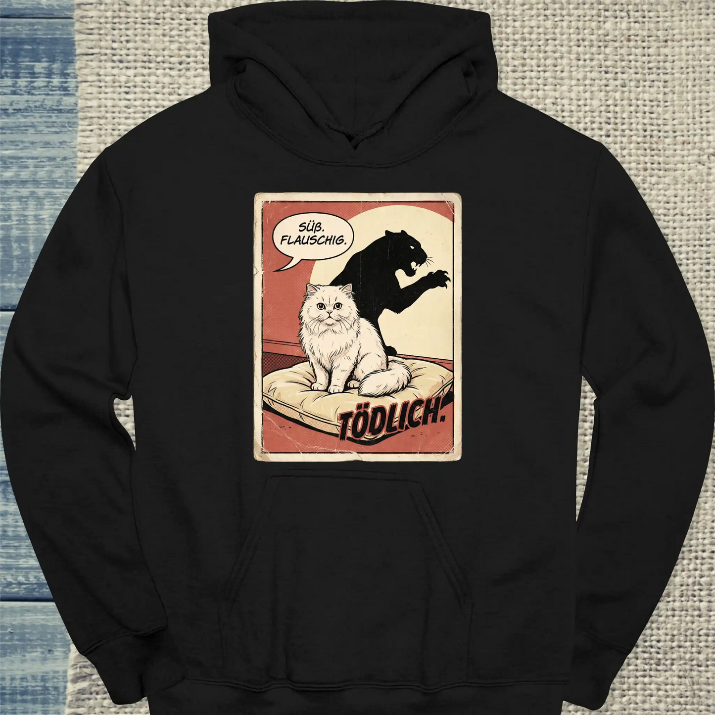 Hoodie - Süß. Flauschig. Tödlich. - Unisex - Katze Schwarz