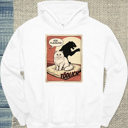 Hoodie - Süß. Flauschig. Tödlich. - Unisex - Katze Weiß