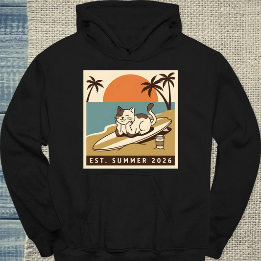 Hoodie - Summer 2026 - Unisex - Katze, Sommer Schwarz