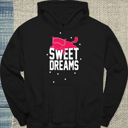 Hoodie - Sweet Dreams - Unisex - Katze Schwarz